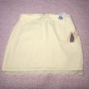Brand New Beige Chiffon Lace Skirt Forever21